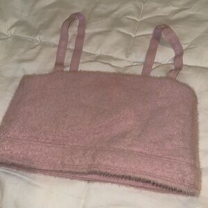 Gymshark Pink Fuzzy Crop Top